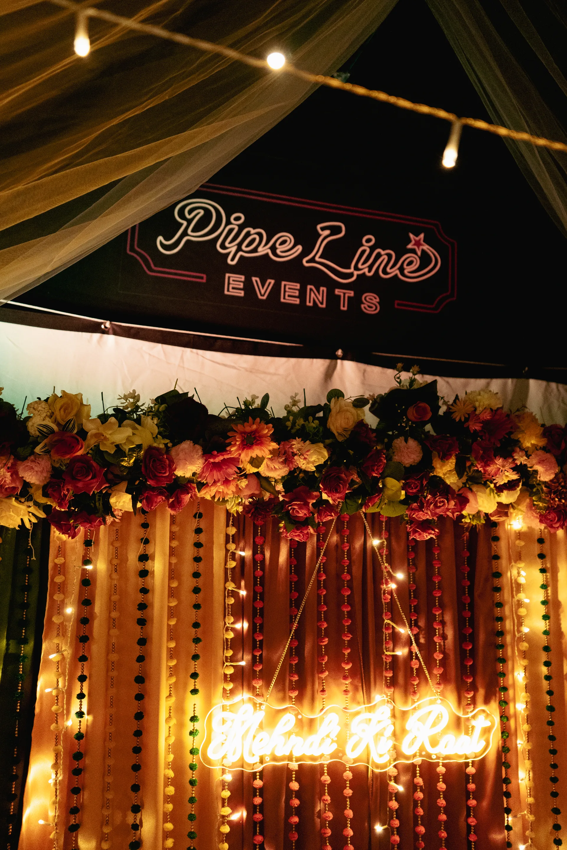 Pipeline Events marquee setup and event space